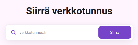 Siirrettävän verkkotunnuksen valinta