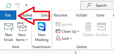Outlookin File-valikko